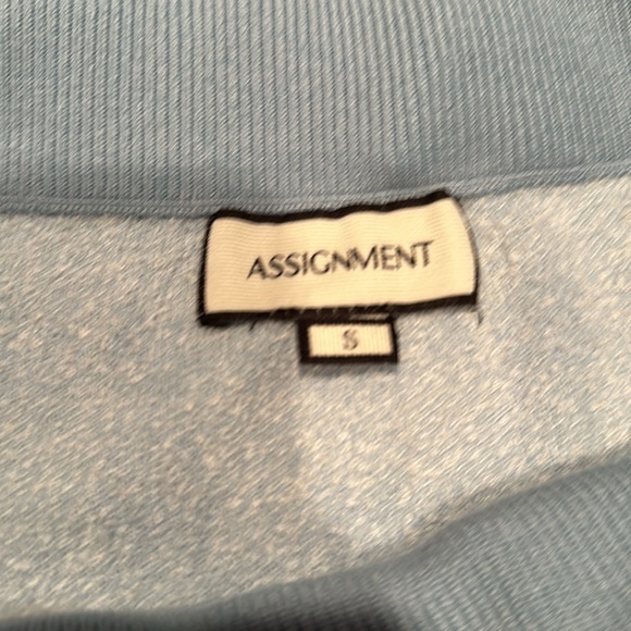 Assignment Revolve knit blue gingham mini skirt S - Picture 4 of 4